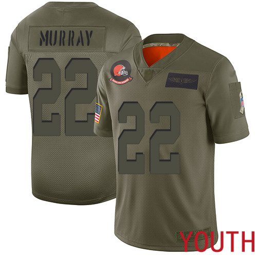 Cleveland Browns Eric Murray Youth Olive Limited Jersey #22 NFL Football 2019 Salute To Service